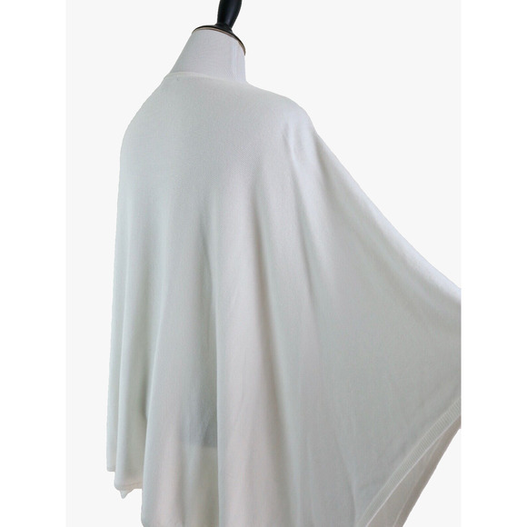 Ann Taylor One Size Knit Poncho Sweater Open Arm Ivory White - Picture 5 of 9